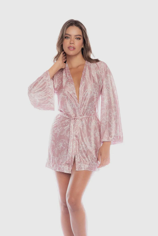 Rose Print Robe