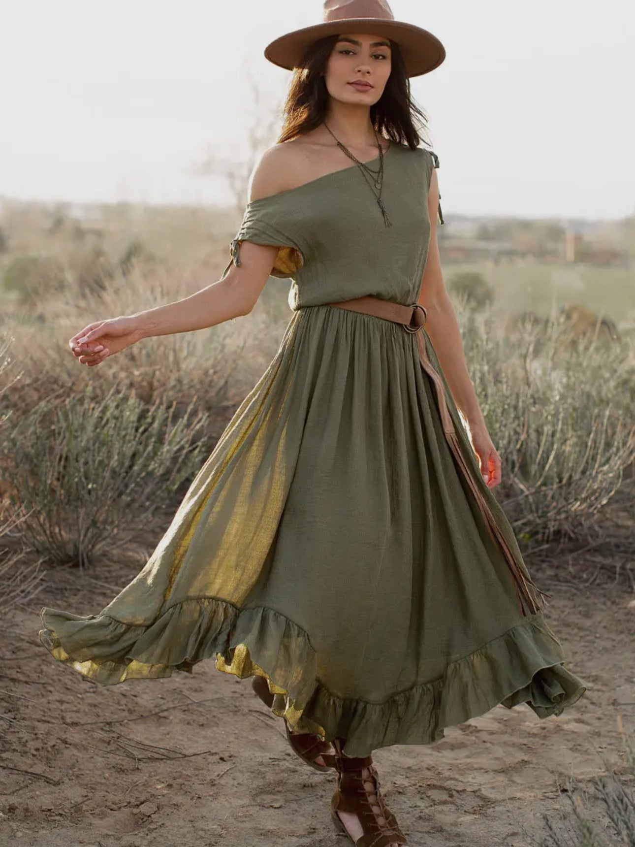 Cozy Boho Loungewear Dress with Ruching for On or Off Shoulder