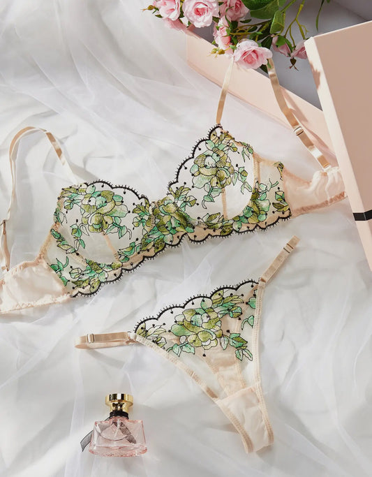 2-piece Embroidered Bra & Panty Set