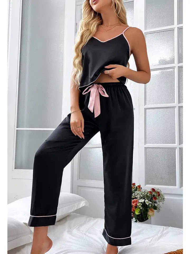 Anna-Kaci Contrast Piping Lounge Set