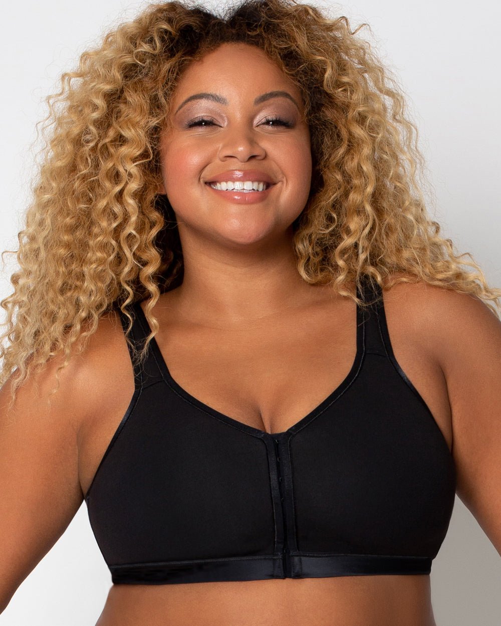 Curvy Couture - Cotton Luxe Front And Back Close Wireless Bra 1416 - Bambolina’s Boutique