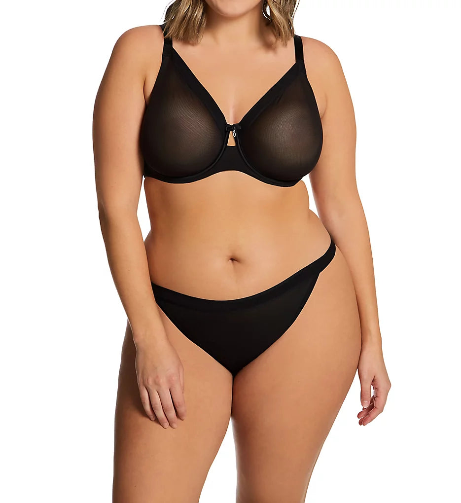 Curvy Couture - Sheer Mesh Unlined Underwire Wired Bra 1311