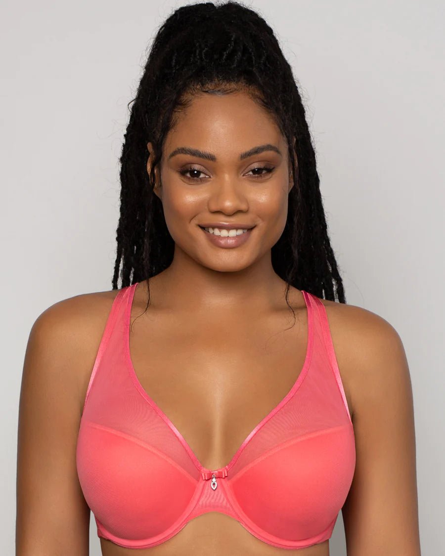 Curvy Couture Sheer Mesh Plunge T-Shirt Bra 1310 - Bambolina’s Boutique