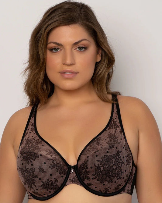 Curvy Couture Sheer Mesh Plunge T-Shirt Bra 1310 - Bambolina’s Boutique