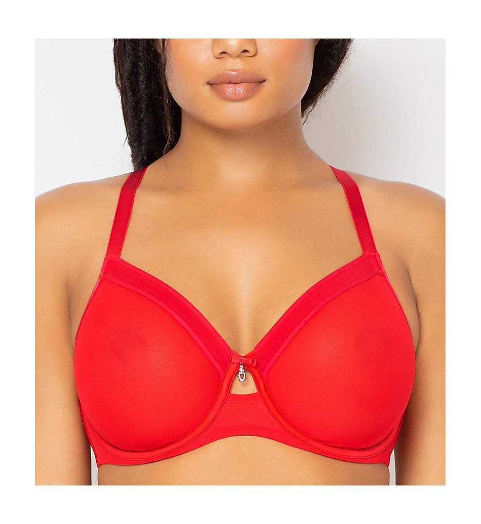 Curvy Couture - Sheer Mesh Unlined Underwire Wired Bra 1311 - Bambolina’s Boutique