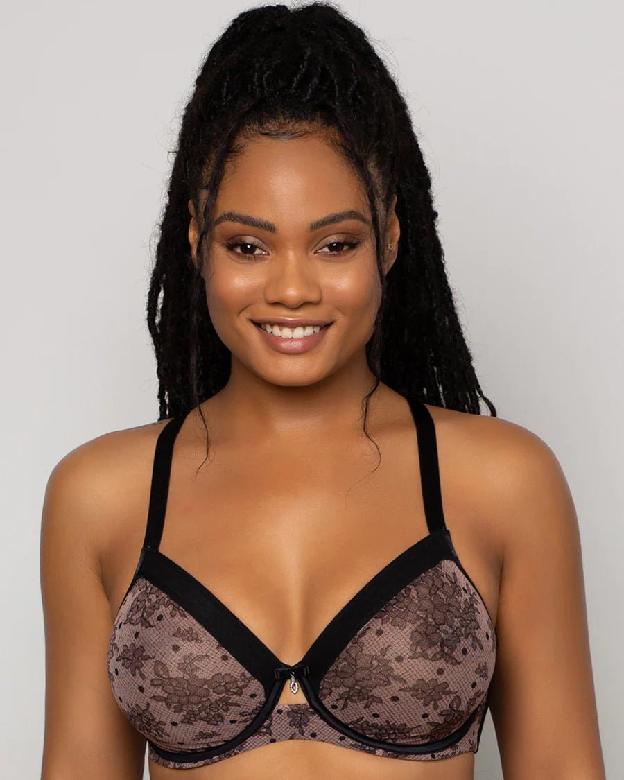 Curvy Couture - Sheer Mesh Unlined Underwire Wired Bra 1311 - Bambolina’s Boutique