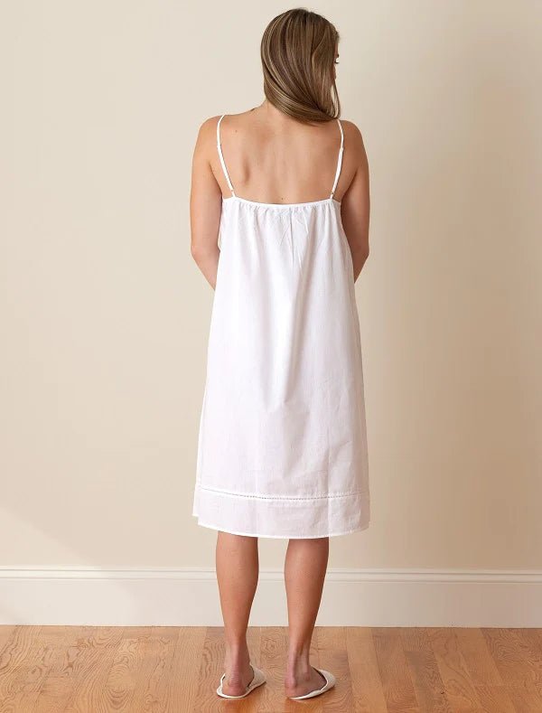 Jacaranda Living - Elaine White Embroidered Cotton Nightgown - Bambolina’s Boutique