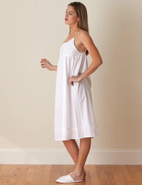 Jacaranda Living - Elaine White Embroidered Cotton Nightgown - Bambolina’s Boutique