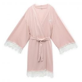 Jersey Knit Robe With Lace Trim - Bambolina’s Boutique