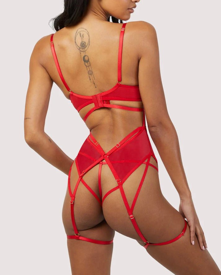 Wolf & Whistle - After Dark Sarah Red Cupless Strappy Bodysuit - Bambolina’s Boutique